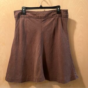 Vintage merona brand brown 100% linen skirt size 12 with lining